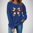 thumbnail image 2 of Bzhegqhd Sweatshirts for Women Christmas Holiday Print Long Sleeve Crewneck Pullover Festive Graphic Top Soft Cotton Blend Winter Blouses, 2 of 4