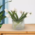 thumbnail image 4 of Florero de vidrio simple, colecciones Terrario Flores Contenedor para decoraciones para el hogar Sala de estar Mesa de mesa Estantería Ramo 20cmx18cm Gloria florero, 4 of 9