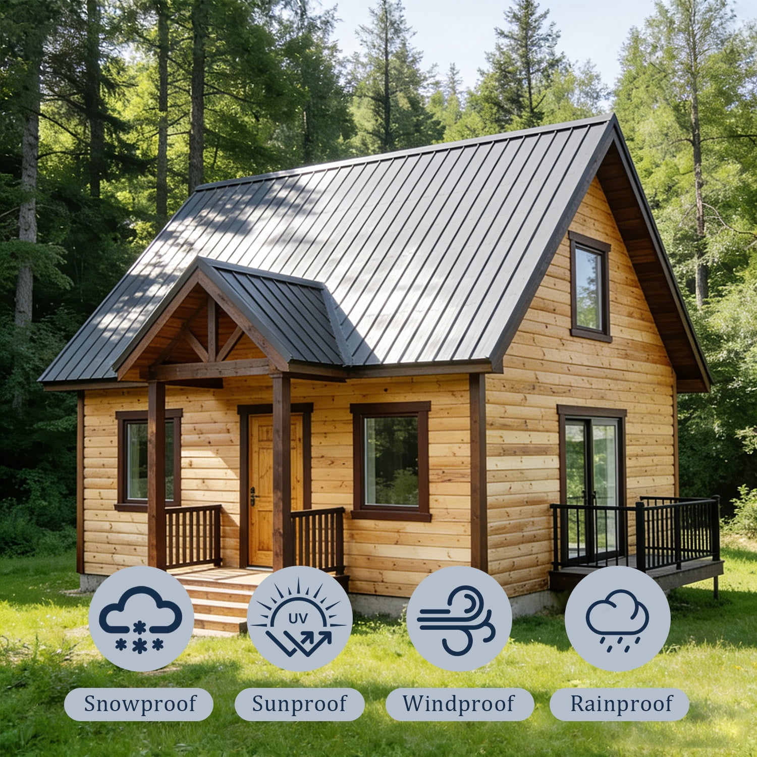 Roof Sheet, Waterproof Galvanized Steel Panel for Outdoor Garden Shelter Construction, Grey