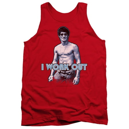 Bruce Lee Martial Arts Lee Works Out Adult Tank Top