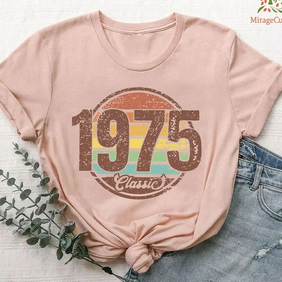Retro 1975 T Shirt, 50Th Birthday Shirt, 50Th Birthday Gift For Women Men, 1975 Classic Tee, Vintage 1975 Shirt, 50Th Birthday Party Tshirts Unisex S-5XL Hot Trending Shirt, Vintage Birthday Gift