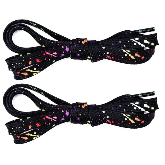 1Pair Splash Ink Shoelaces Men Women Flat Colored Shoestrings Replacement Shoe Laces Sport Casual Basketball Shoes Laces