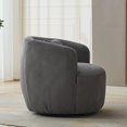 thumbnail image 2 of Hassch 360° Swivel Barrel Chair in Charcoal Corduroy Upholstery, 34.25" Wide Upholstered Accent Lounge Chair with Back Pillow and Metal Base for Home Office & Living Space, 2 of 7