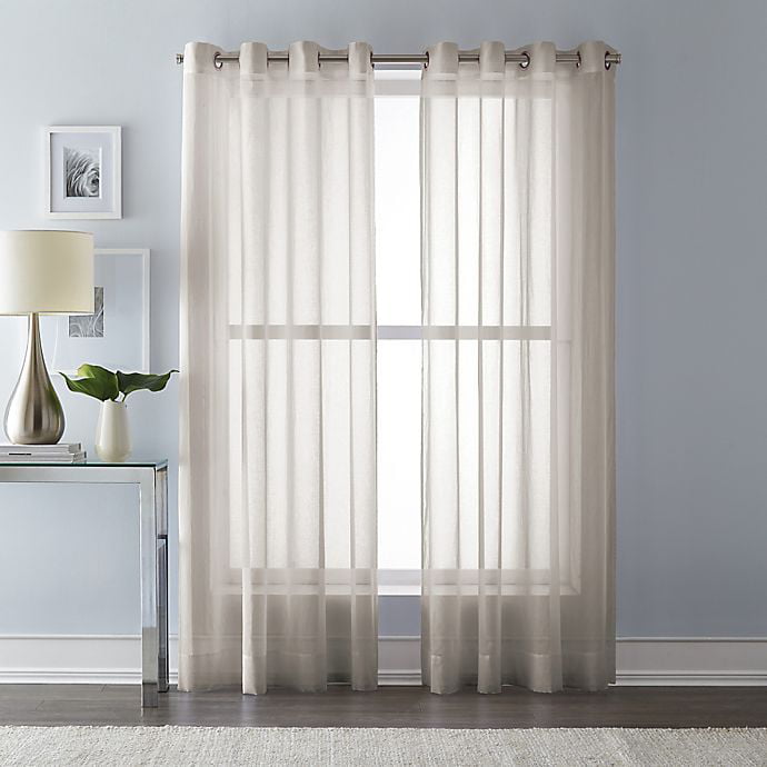 Wamsutta 108-Inch Grommet Cotton Sheer Window Curtain Panel in White 60x108 New 