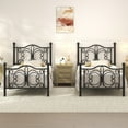 thumbnail image 3 of EBERY Twin Size Metal Bed Frame with Butterfly Pattern Design Headboard & Footboard, Black, 3 of 9