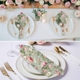 thumbnail image 3 of White Pink Flower Cloth Napkins, Shabby Chic Spring Vintage Leaf Green Washable and Reusable Dinner Napkins Set of 6, Table Napkin for Kitchen Party Birthday Wedding Hotel Housewarming 20"x20", 3 of 9