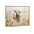 thumbnail image 4 of Kate and Laurel Highland Cow in a Flower Field Landscape Framed Wall Art by The Creative Bunch Studio, 16x12 Gold, Cute Highland Cow Art for Wall, 4 of 7
