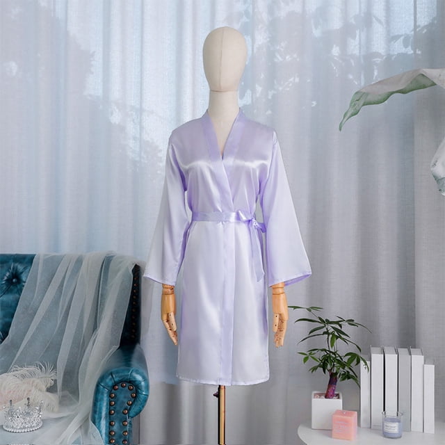 Batas Camisón Panel Ligero Dama de Honor de Boda Camisón de Grupo Cárdigan Fino de Boda Camisón de Manga Nueve Cuartos Para Mujer Camisón de Mujer