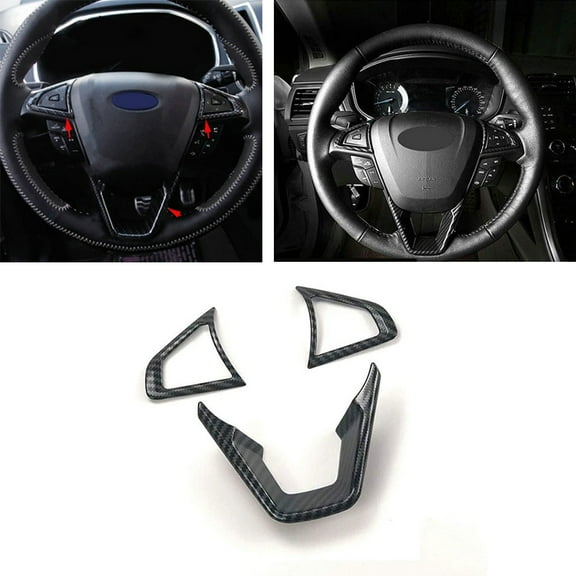 3Pcs Carbon Fiber Color Steering Wheel Cover For Fusion For Mondeo Edge New