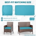 thumbnail image 5 of Pakunoda 3Pcs Patio Cushion Covers 4-Seater Outdoor Cushion Slipcovers Replacement with Zipper for Garden Couch Wicker Rattan Sofa Furniture, Cover Only, Lake Blue, 5 of 6