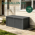 thumbnail image 5 of Decksplore 150 Gallon Resin Deck Box, Heavy-Duty All-Weather Storage Bench, Soft-Close Lockable Bin for Patio Cushions, Pool Toys, Firewood (Black), 5 of 11