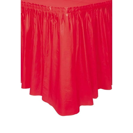 Plastic Table Skirt, 14 ft, Red, 1ct