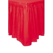 Plastic Table Skirt, 14 ft, Red, 1ct