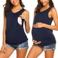 thumbnail image 2 of Camisetas de lactancia de maternidad para mujer, camisetas sin mangas de lactancia, camisetas de maternidad sin mangas de doble capa Levamdar WMZL-1643-8, 2 of 6