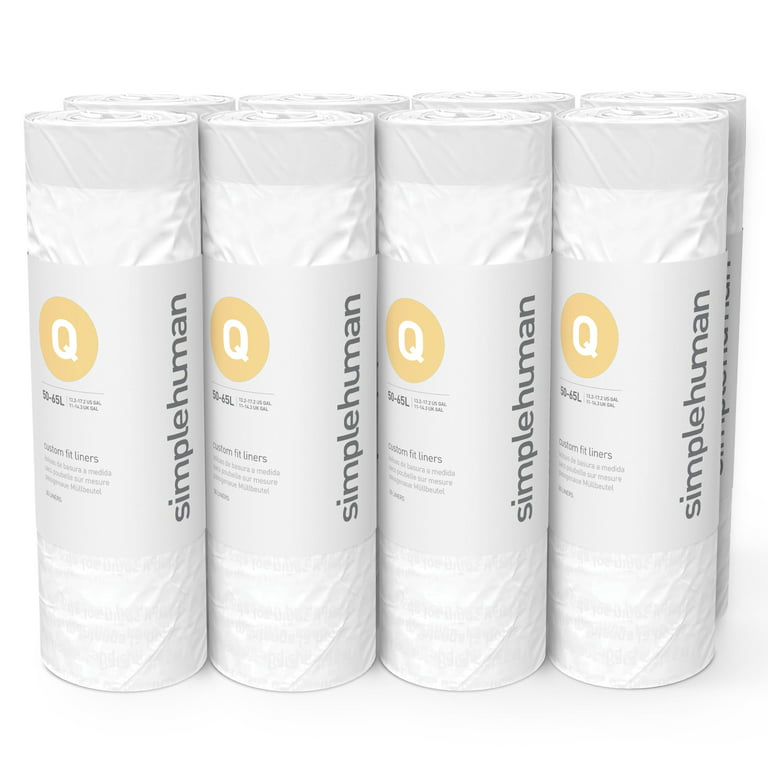 Plasticplace Simplehuman® Code M Compatible Trash Bags, 12 Gallon / 45  Liter White Drawstring Garbage Liners 21.5 x 30.75 (50 Count)