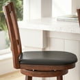 thumbnail image 4 of Merrick Lane 30" Antique Oak Classic Wooden Crossback Swivel Bar Height Pub Stool with Black Faux Leather Padded Seat and Integrated Footrest, 4 of 12