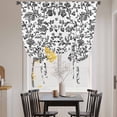 thumbnail image 4 of Vintage Black Floral Tie Up Curtain 54 Inches Long, Farmhouse Flower Balloon Style Kitchen Window Curtain Over Sink, Small Window Rod Pocket Curtain 42"x54", 4 of 9