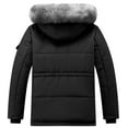 thumbnail image 4 of GGleaf Men's Winter Coat Warm Hooded Puffer Jacket Thicken Parka with Detachable Hood Faux-Fur Trim Black XXL, 4 of 7