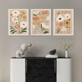 thumbnail image 6 of Framed Canvas Wall Art Set of 3, Minimalist Abstract Flower Floral Wall Art Farmhouse Decor, Boho Style Wall Decor Paintings, Modern Botanical Flower Art Print for Bathroom, Bedroom, Gallery, Living, 6 of 6