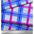 thumbnail image 2 of Soimoi Rayon Fabric Check Check Printed Fabric 1 Yard 56 Inch Wide, 2 of 4