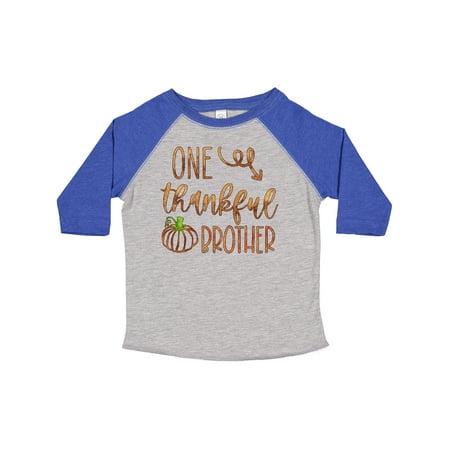 

Inktastic One Thankful Brother Thanksgiving Design with Pumpkin Gift Toddler Boy Girl T-Shirt