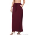 thumbnail image 2 of Zenana Women & Plus Relaxed Drawstring Waist Draped Basic Maxi Skirts with Side Pockets, 2 of 6
