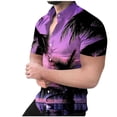 thumbnail image 2 of Sakmal Breathable Men's and Big Men's Button Down Hawaiian Shirts Short Sleeve Tshirts Tropical Floral Purple Mens Shirts L, 2 of 6