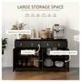 thumbnail image 4 of Kitchen Sideboard Cabinet, Farmhouse Buffet with Barn Doors, Black, 4 of 9