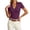1-Dark Purple490, variant on Wxolcjlv Women's Slim Ribbed V Neck Polo Shirt Casual Comfortable Solid Short Sleeve Shirt