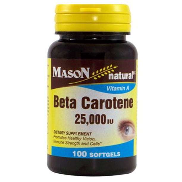 Mason Natural Beta Carotene Softgels, 100 Ct