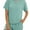 04-Blue Green, variant on MINTREUS Womens Waffle Knit Pajama Sets Short Sleeve Tops and Shorts Two Piece Lounge Sets Soft Sleepwear with Pocket
