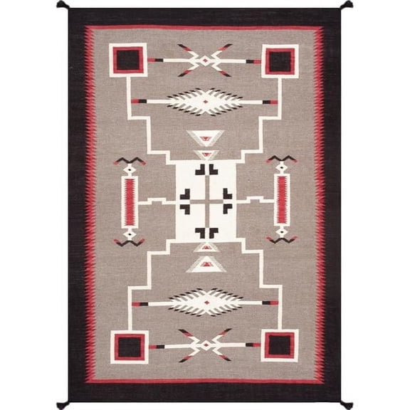 Pasargad Home Tuscany Collection Reversible Wool Mocha Area Rug- 6' 2'' X 8'10''
