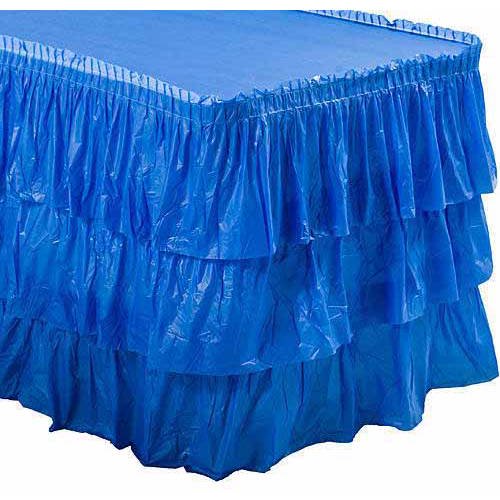 3Tier Ruffled Table Skirt, White