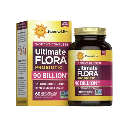 Ultimate Flora Women's Probiotic Capsules | 90 Billion CFU | 60 Count | by Renew Life