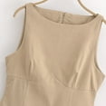 thumbnail image 6 of ZQUUVOU Women's Dress Sleeveless Solid Color Round-Neck Mini Dress G-Khaki,S, 6 of 9