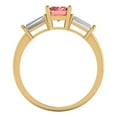 thumbnail image 4 of 1.5 ct Emerald Cut Natural Garnet Three-Stone Engagement Ring for Women in 18K Yellow Gold, 4 of 5