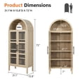 thumbnail image 2 of Leovanni 72" Tall Pantry Cabinet with Glass Doors Set of 2, Wood Kitchen Storage Cabinet with Adjustable Shelves and Anti-Tip Kit, Arched Display Cabinet for Dining Room, Living Room, Natural, 2 of 7