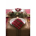 thumbnail image 4 of CC Home Furnishings Set of 6 Red and Green Plaid Patterned Napkins 20", 4 of 8
