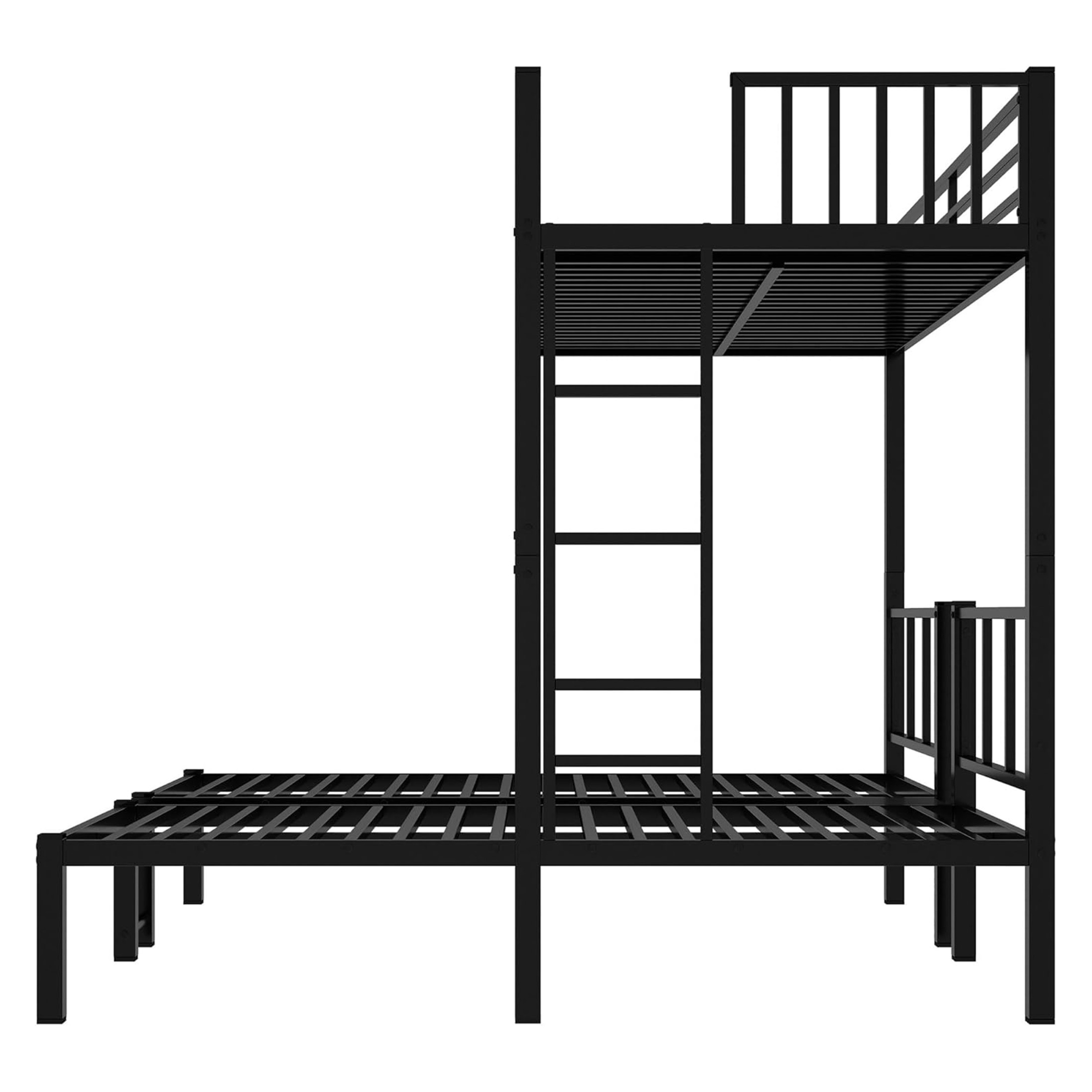 Noble House Triple Bunk Bed for Kids, Metal Twin over Twin over Twin, Convertible Twin Beds, Noise-Reduced, Black