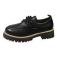 thumbnail image 6 of Womens Loafers Casual Round Toe Leather Lace up Platform Lug Sole Oxford Shoes Office Work Business Dressy Shoes Black Size 7.5, 6 of 6