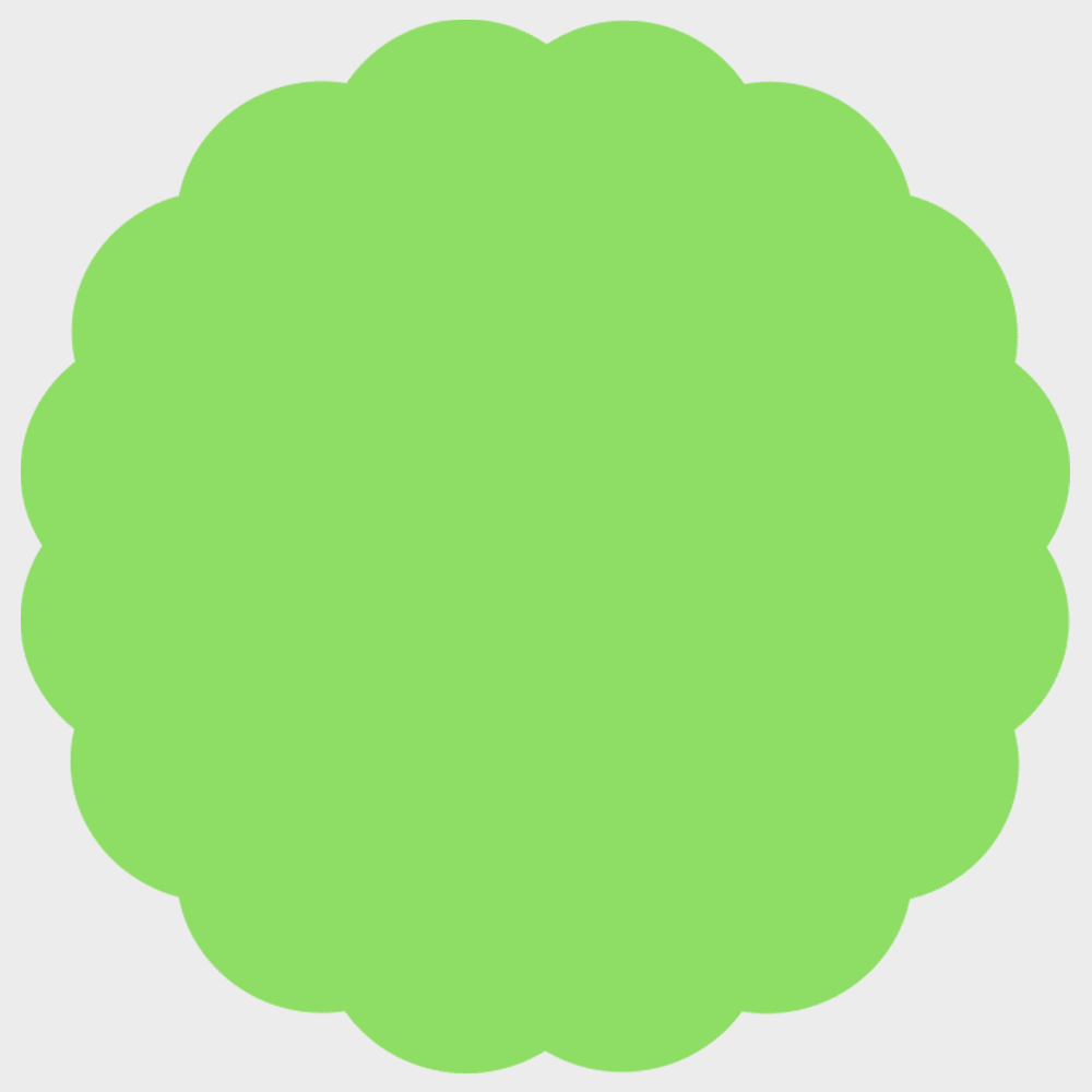 JAM Paper Standard Label Rolls, Scallop Shaped, 1 5/8 x 1 5/8, Neon Green, 125 Labels/Roll