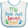 thumbnail image 3 of Inktastic My Great Aunt Loves Me Boys or Girls Baby Bib, 3 of 4