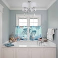 thumbnail image 3 of 2 Panels Kitchen Tier Curtains 39 Inch Length, Blue Coastal Nautical Grommets Window Treatment Curtain, Summer Ocean Starfish Coral Jellyfish Thermal Curtains Drapes for Living Room/Bathroom, 3 of 9
