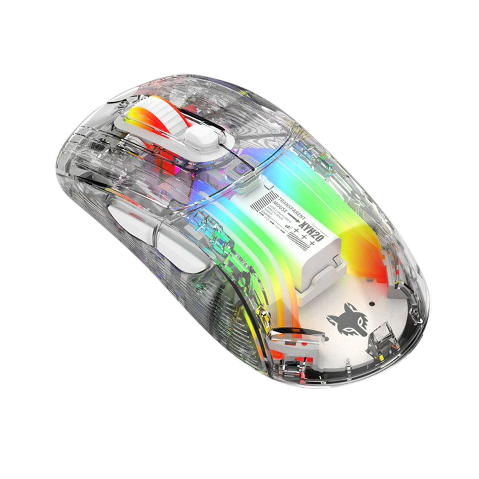 Wireless Gaming Mouse,Transparent Bluetooth Dual Mode Clear RGB Lighting Mechanical Ergonomic Rechargeable Silent Quiet for PC Laptop Computer,Women Men Gift