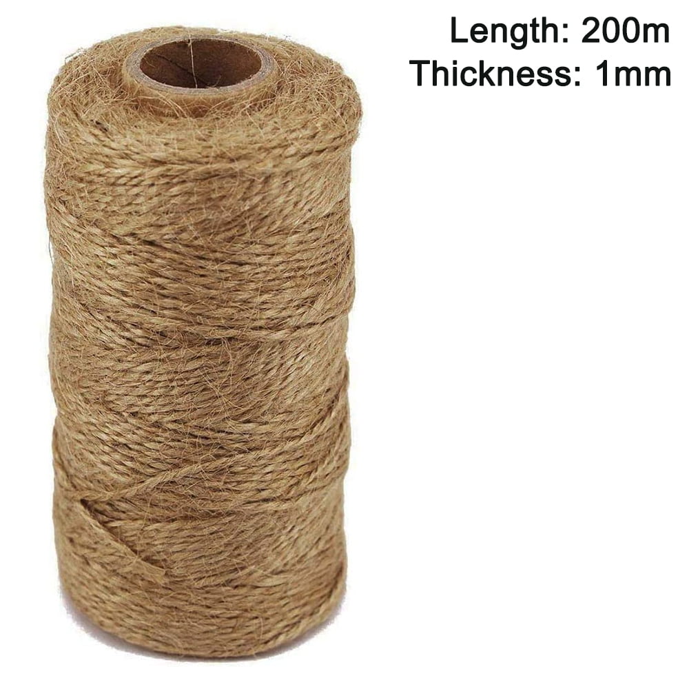 Jute Rope/String 300ft/ DIY Crafts 100 Yards 1.5mm 2 ply Natural Twine String Durable Industrial Packing Materials for Artworks Gift Wrapping Twine，Wedding，Christmas/Festival Decoration 2 PCS