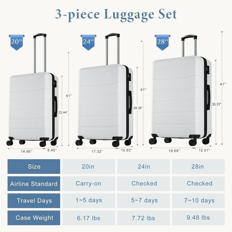 テロペア　シャンディレディホワイト　5号サイズ Free Shipping! Gianna 20 Inch Lightweight Durable Carry On Luggage