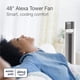 thumbnail image 2 of Ventilador de torre oscilante Lasko Xtra Air de 48 pulgadas y 4 velocidades con configuración nocturna, temporizador y control remoto, 2 of 5