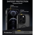 thumbnail image 3 of for iPhone 12 Pro Max Case Compatible with MagSafe, Translucent Matte Shockproof Phone Case Cover - Black, 3 of 7