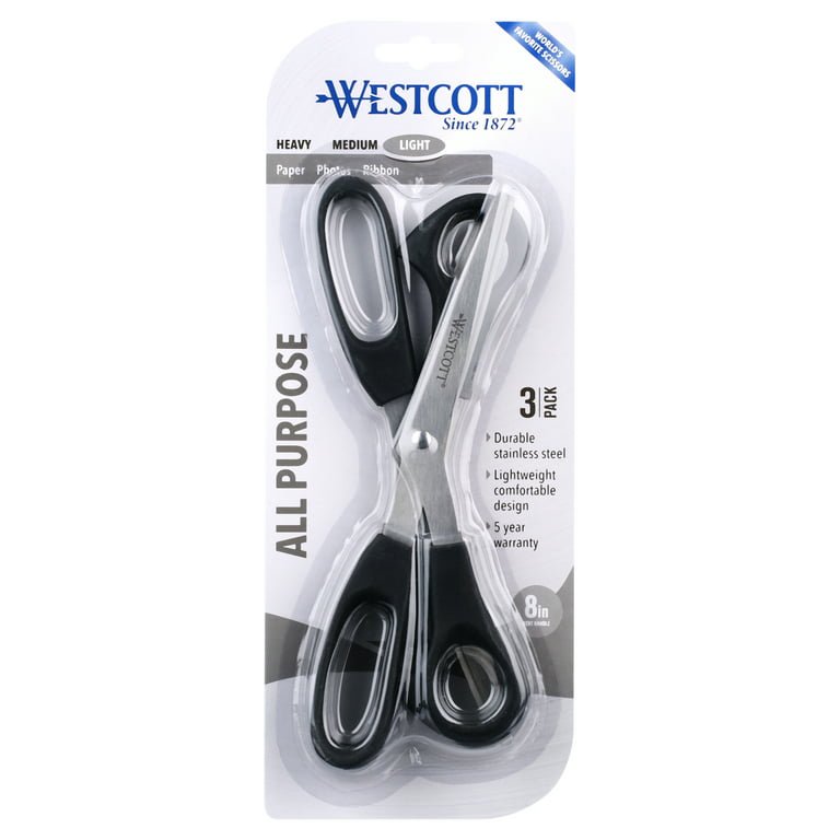Westcott 8 Bent All Purpose Scissors 3pk
