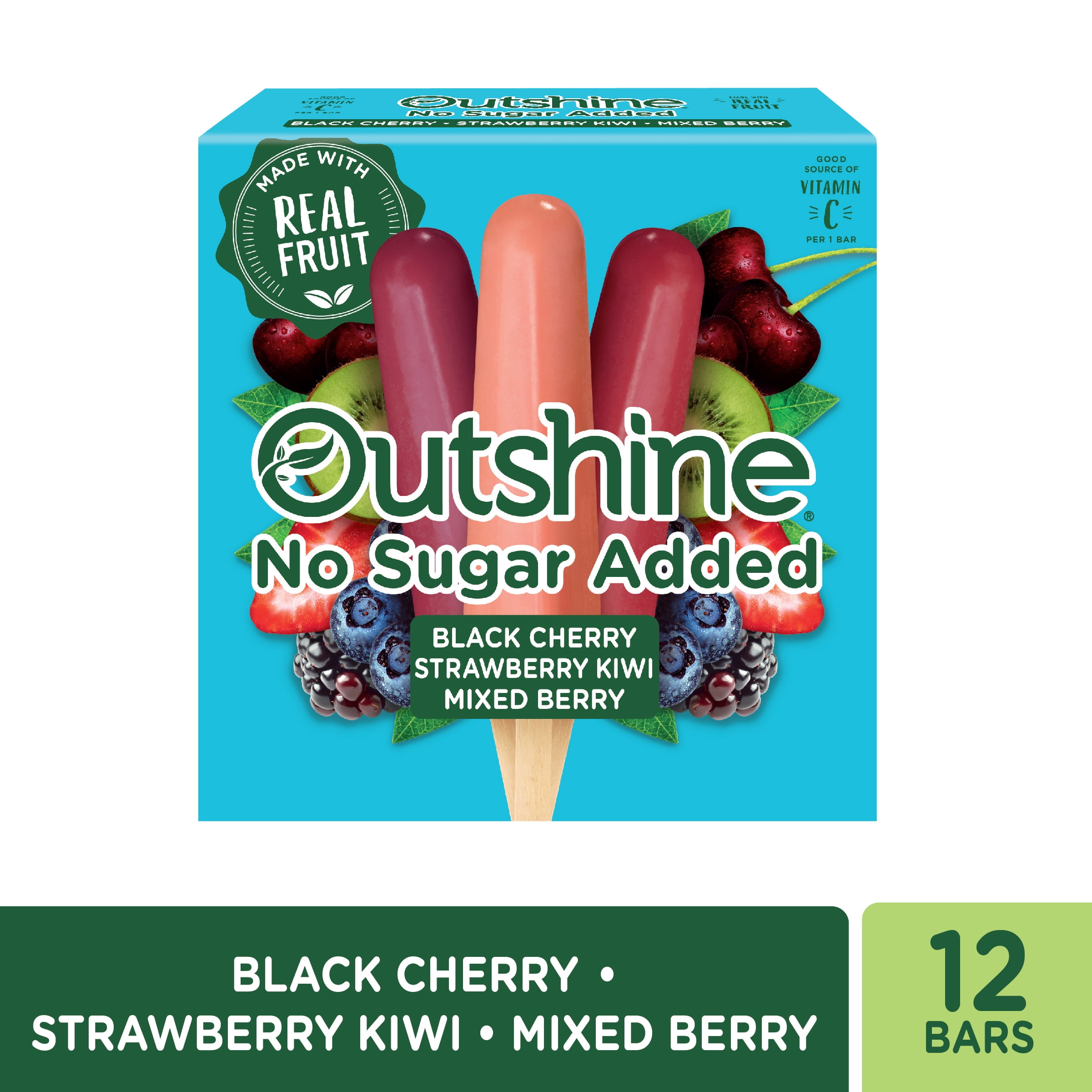 Outshine No Sugar Added Frozen Fruit Bars Variety Pack, 12 Count